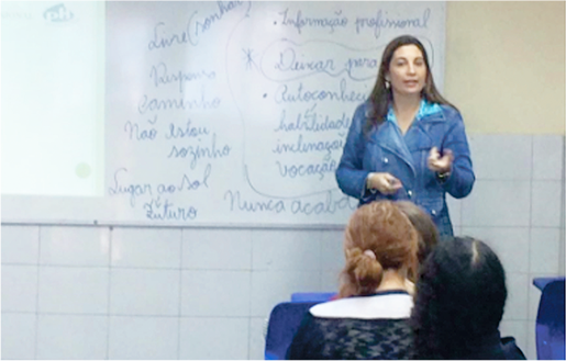 Palestra de orientação profissional com a psicóloga Ana Paula de Lucca Menezes.